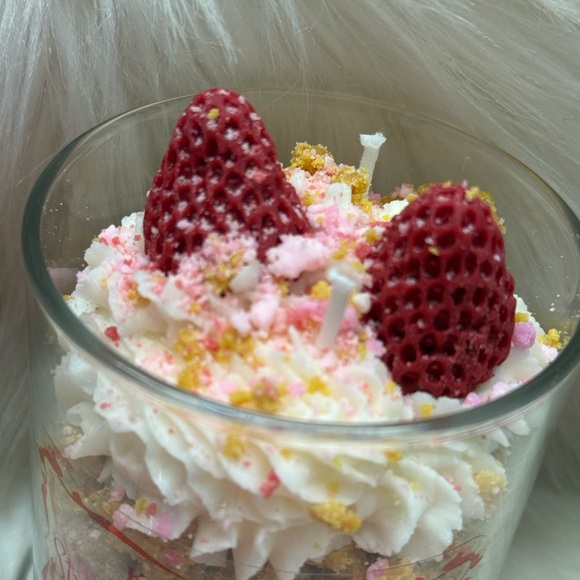 Strawberry Shortcake Soy Wax Candle - Picture 2 of 4